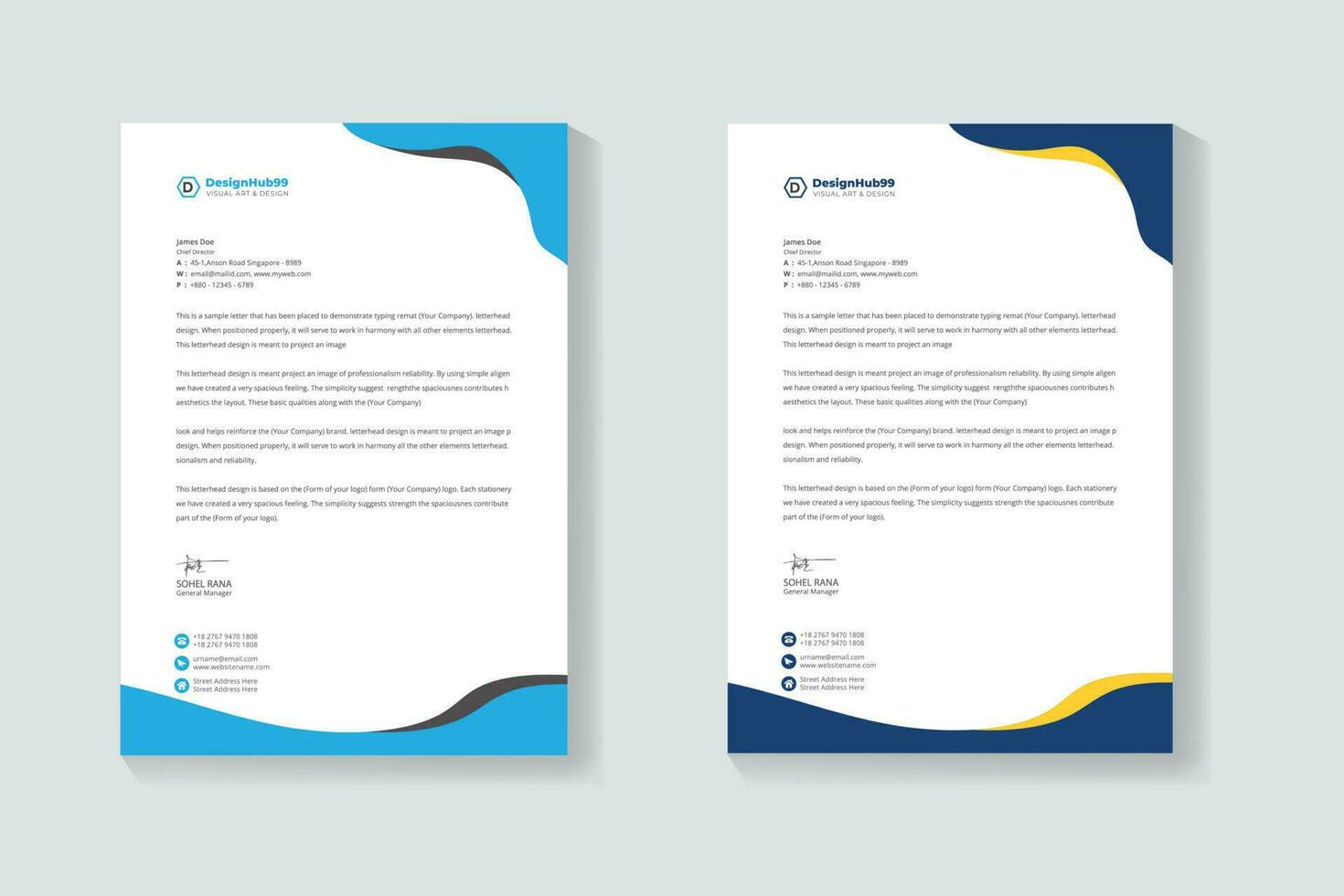 corporate business letterhead template, corporate modern business letterhead design template. creative modern letterhead design template for your project vector