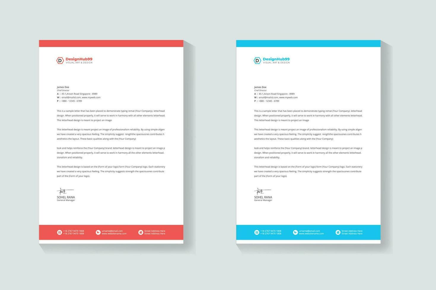 modern business letterhead design template. creative modern letterhead design template for your project vector