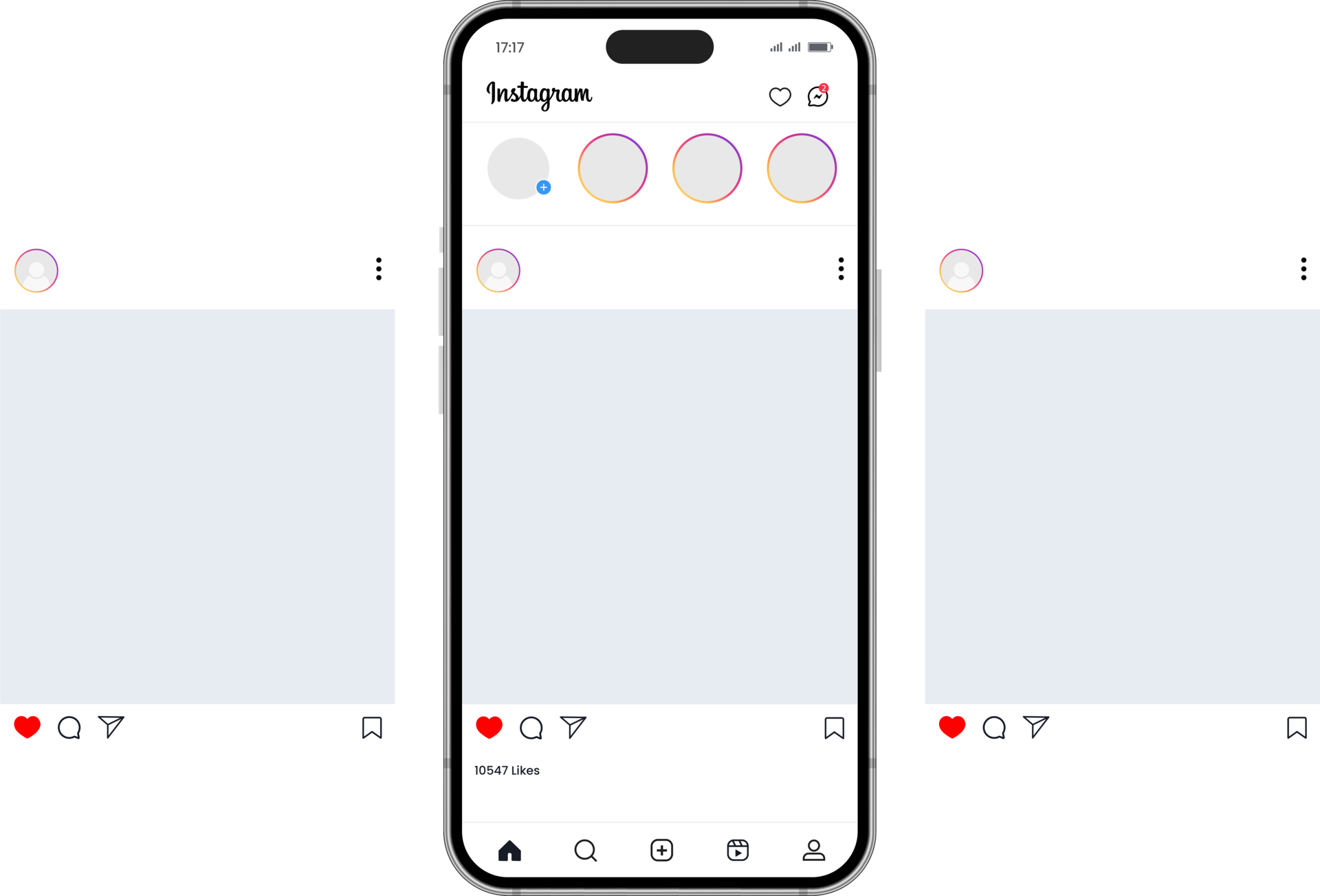 Instagram Carousel Or Slide Pages Interface Mockup With Three Pages instagram-carousel-or-slide-pages-interface-mockup-with-three-pages