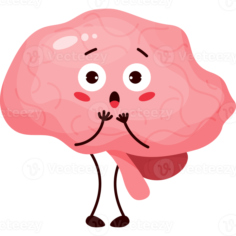 frightened character brain png
