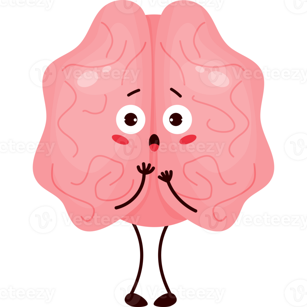 frightened character brain png