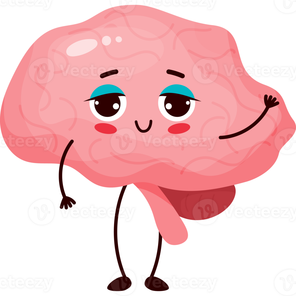 happy cartoon character brain png