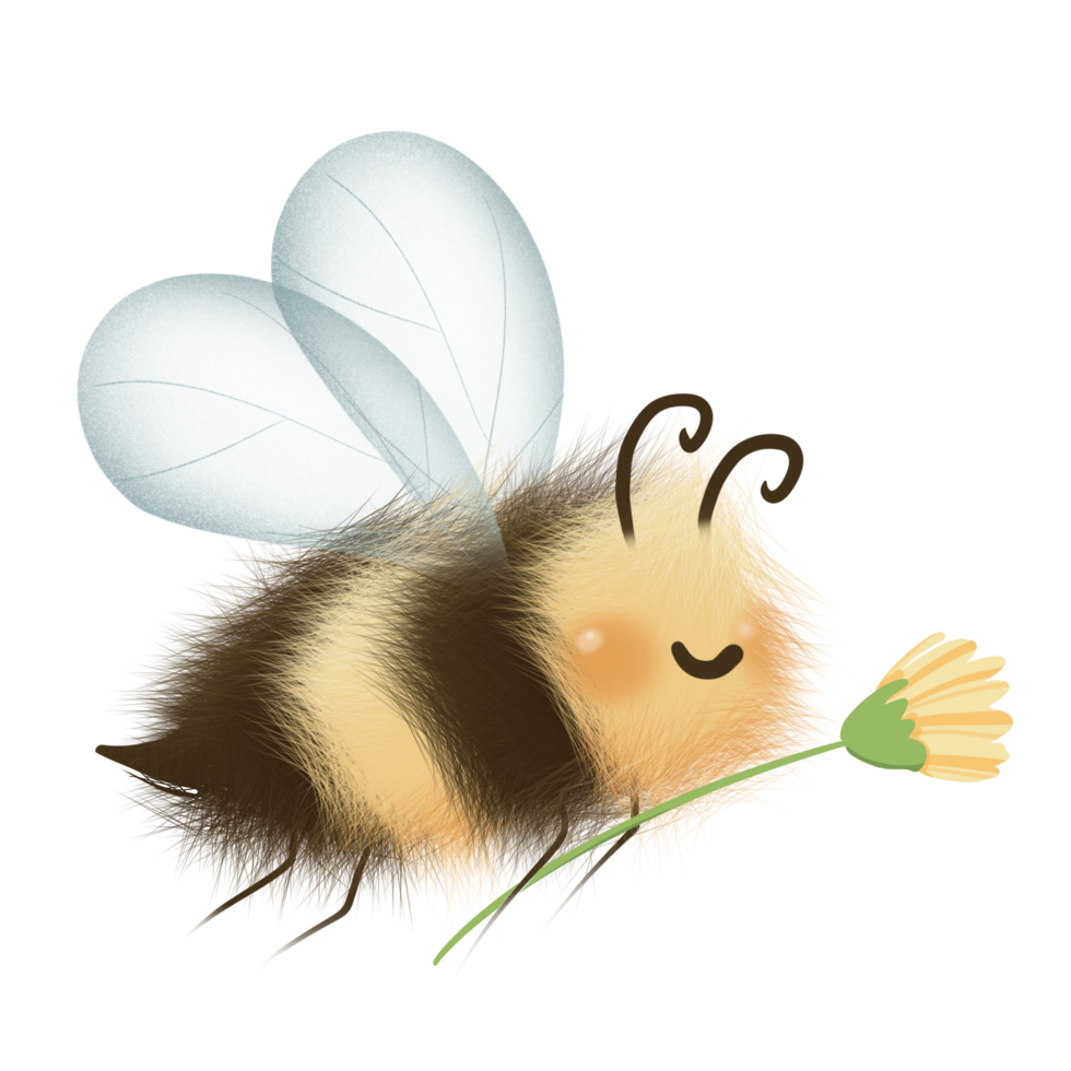 Cute bumblebee illustration png