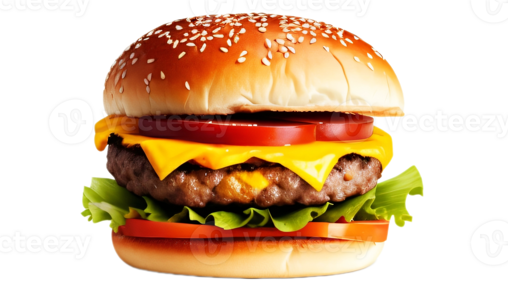 Delicious hamburger isolated on transparent background png