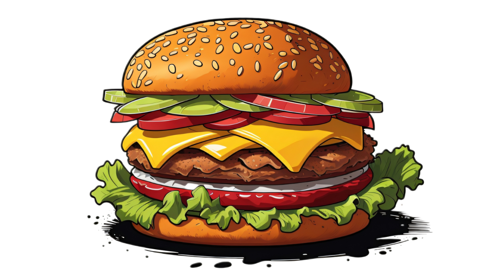 Delicious hamburger isolated on PNG background