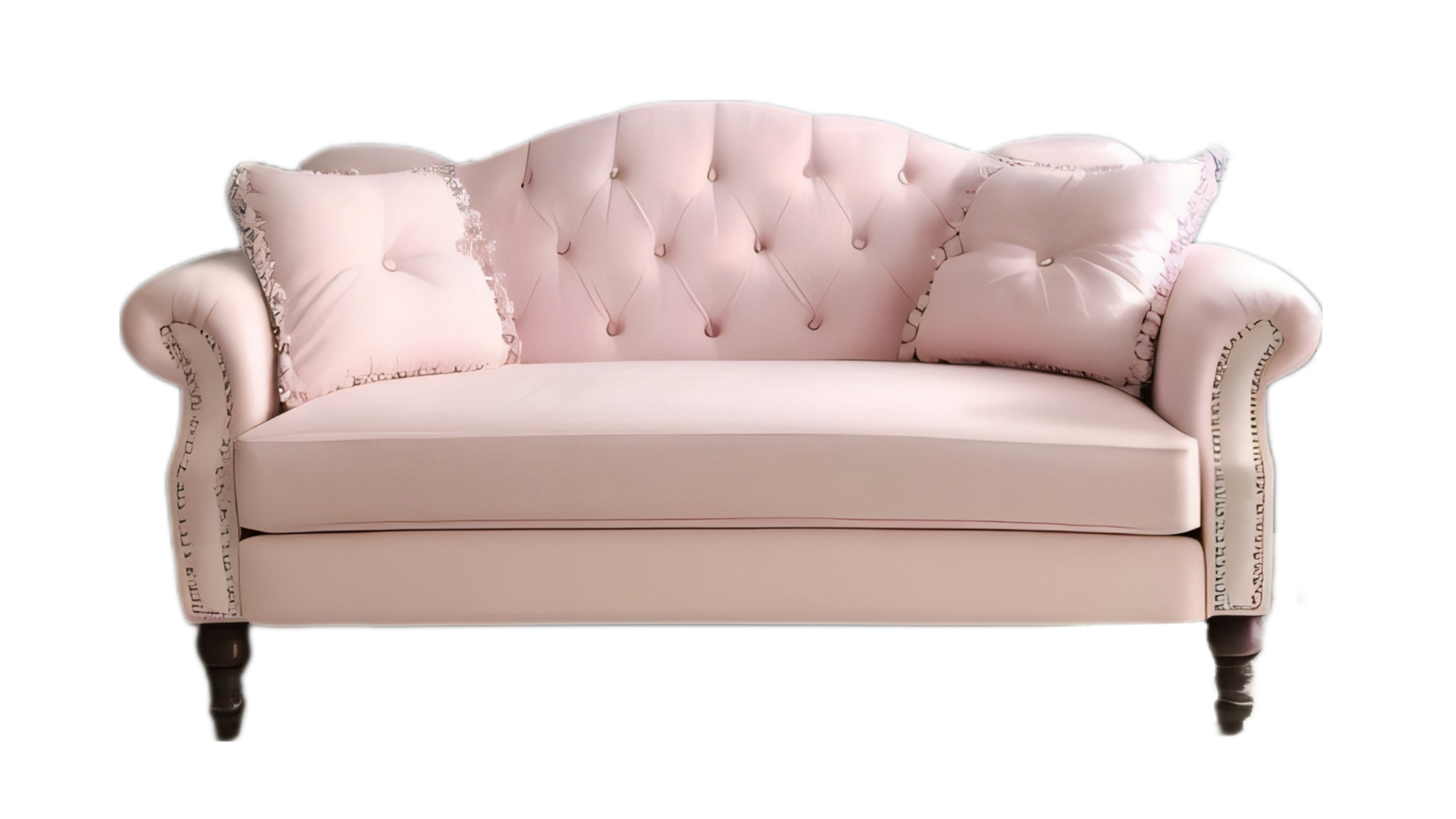 Pink sofa isolated on transparent background png