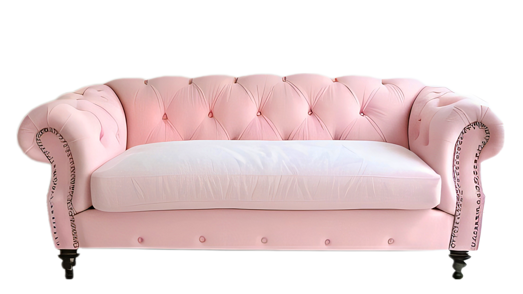 Pink sofa isolated on transparent background png