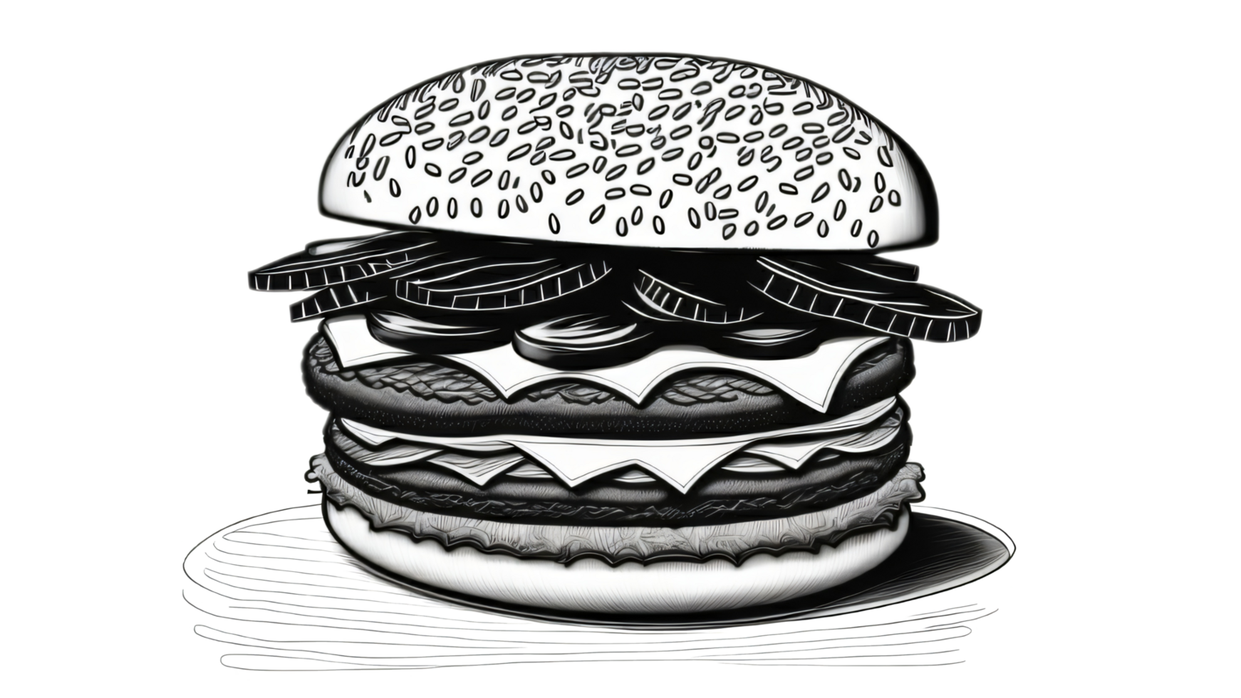 Delicious hamburger isolated on PNG background