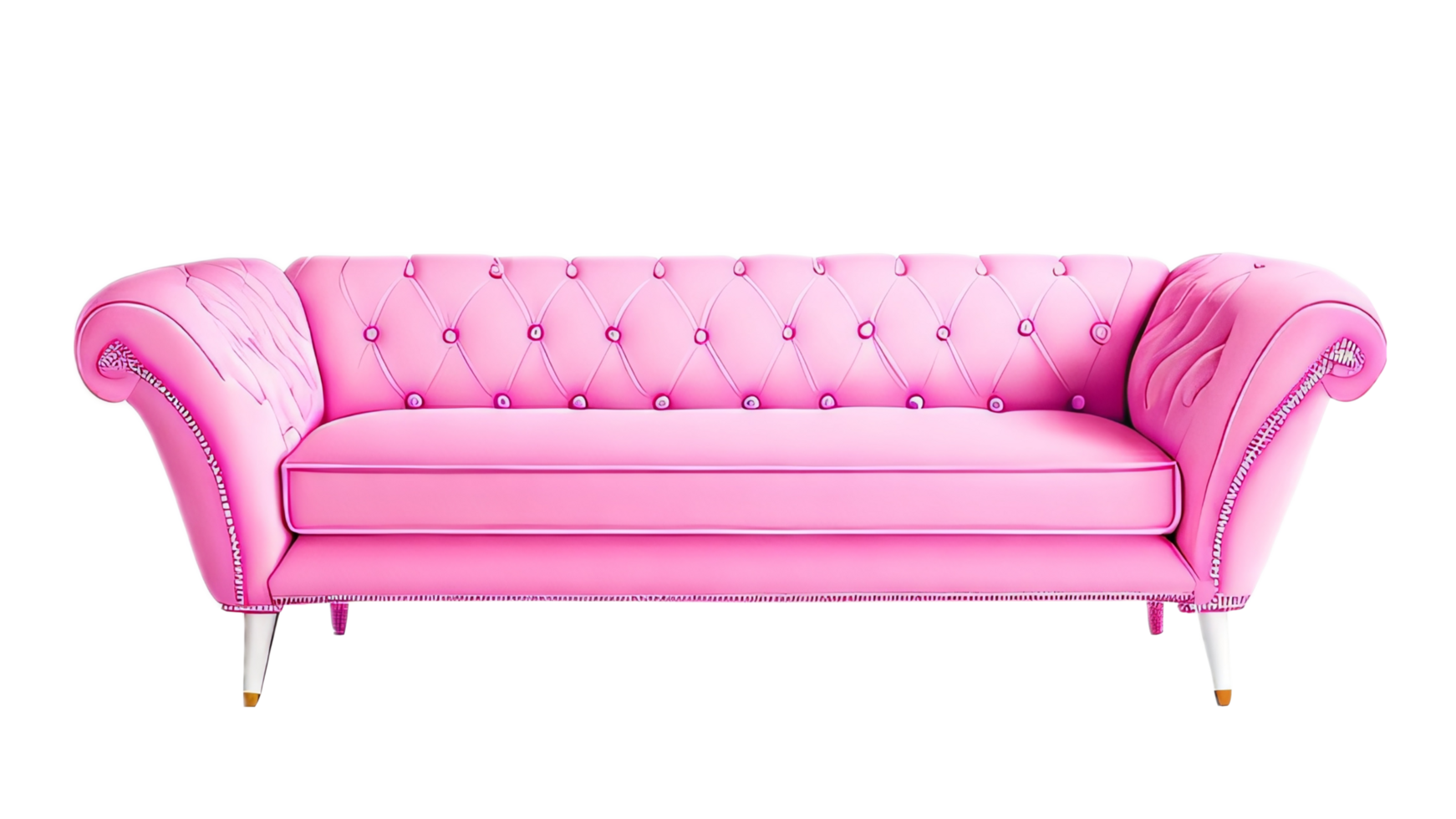 Free Pink sofa isolated on transparent background 23254648 PNG with