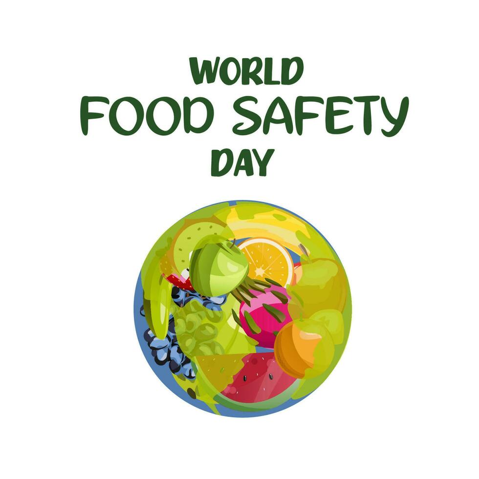 world food safety day on June 7 business brochure flyer banner design template vector, cover presentation abstract, modern publication poster and flag-banner, layout in rectangle size. vector