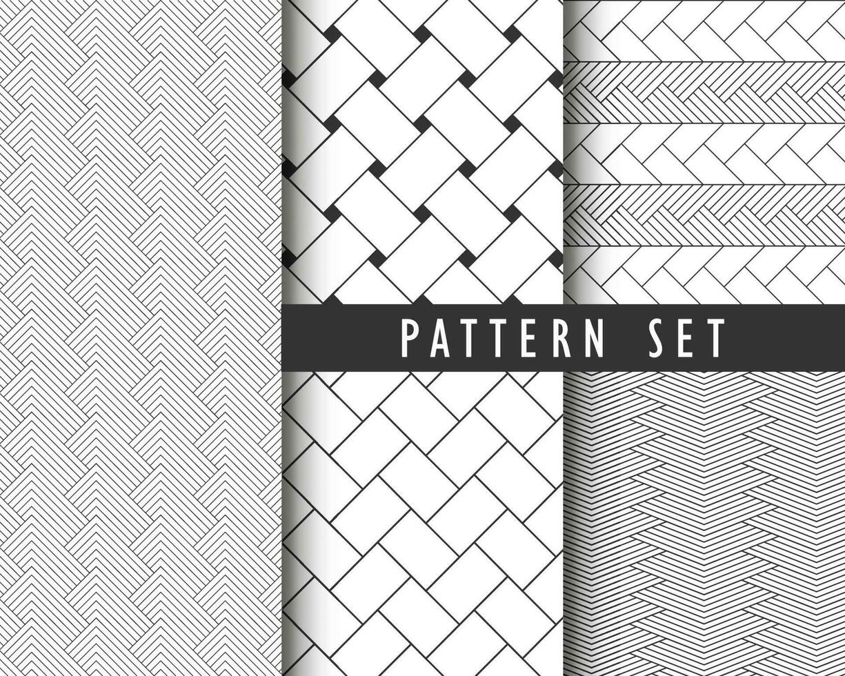 Modern abstract geometric herringbone parquet pattern texture set vector