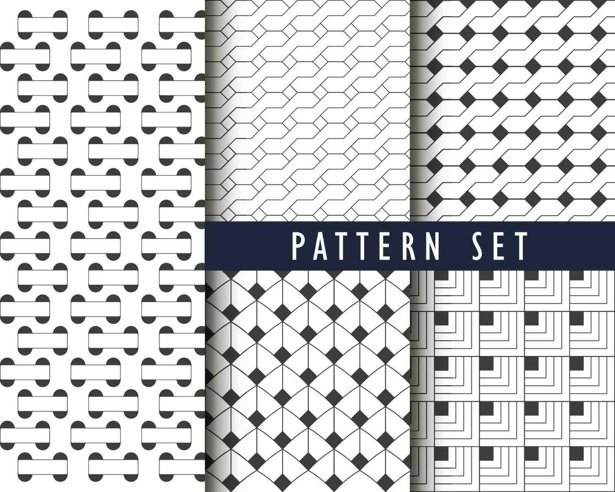 Seamless pattern collection with geometric shapes vector
