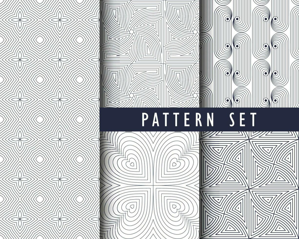 seamless abstract line stripes pattern collection vector