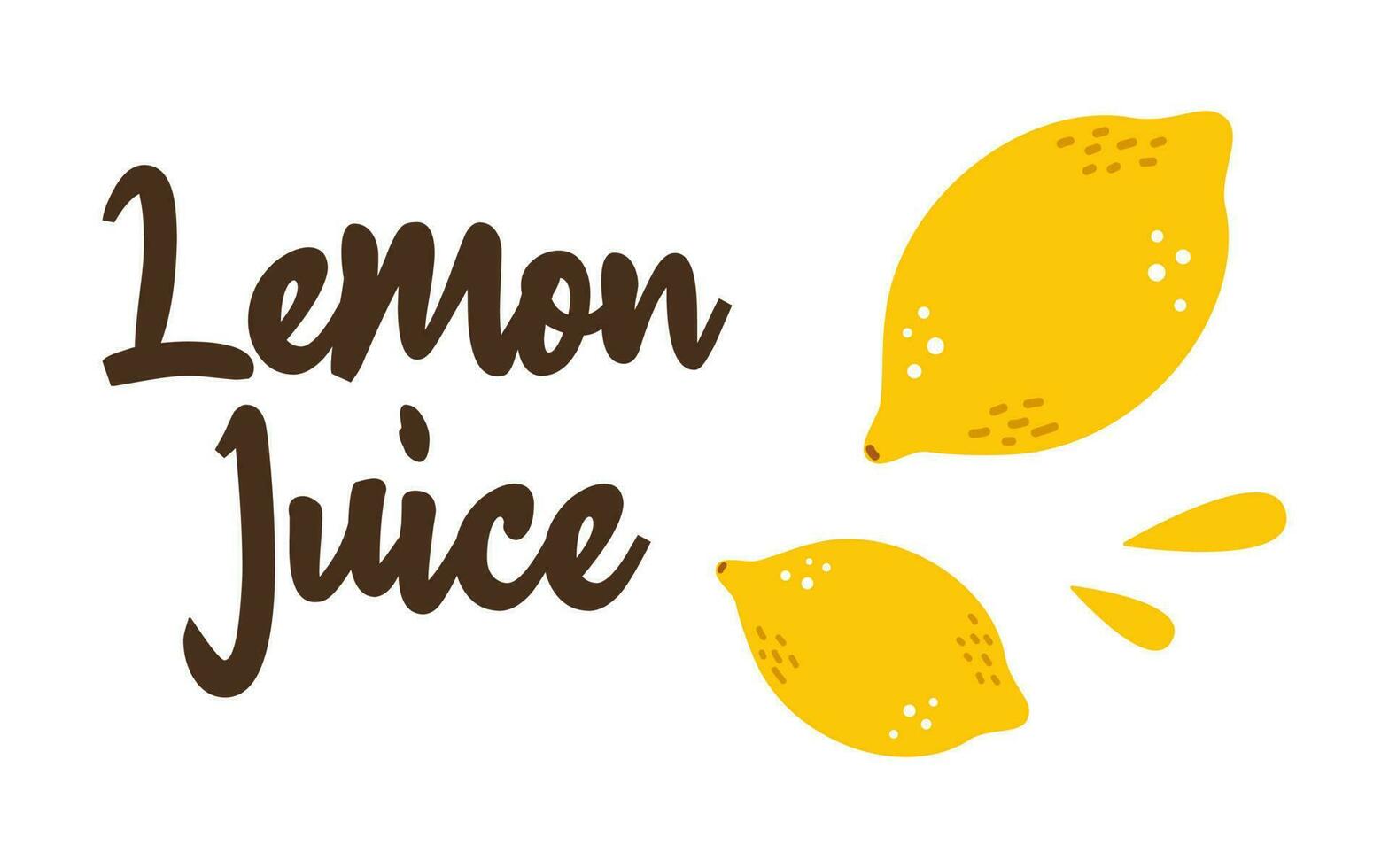 Vector lemon juice banner. Illustration with lettering and juice splash
