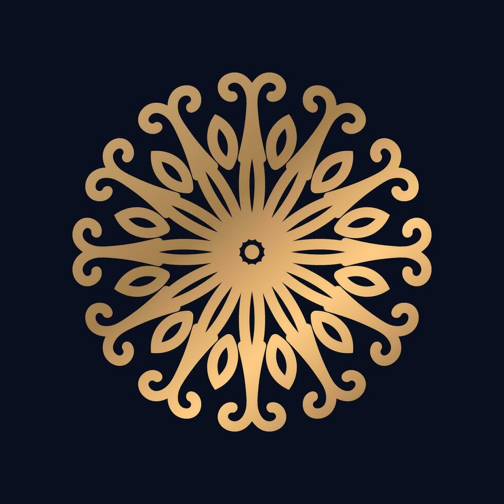 Beautiful Gold Color Royal Mandala Design Vector for Background