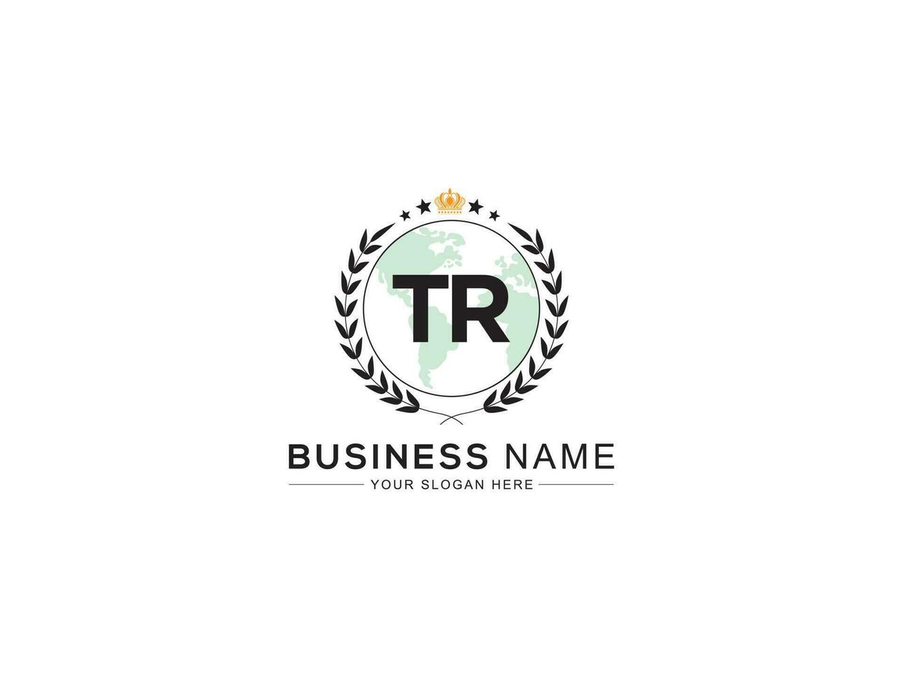 Initial Royal Tr Logo Icon, Minimalist TR Monogram Logo Letter Vector