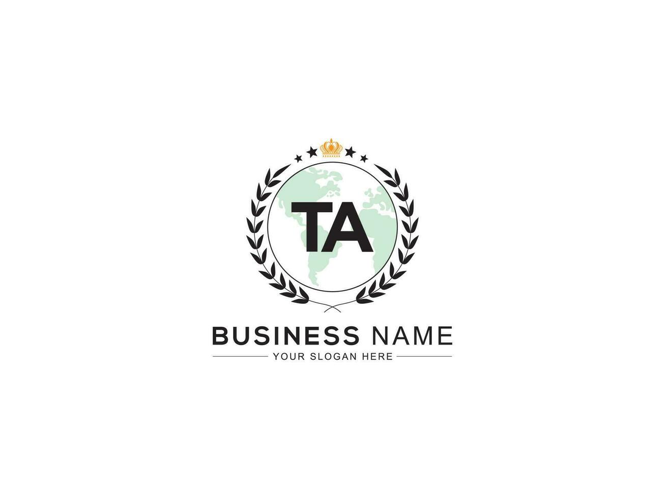 Initial Royal Ta Logo Icon, Minimalist TA Monogram Logo Letter Vector