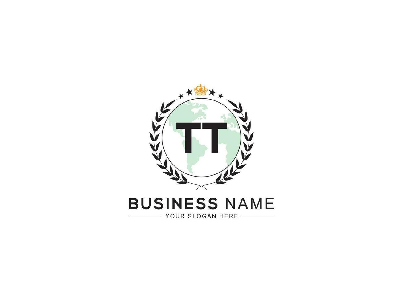 Initial Royal Tt Logo Icon, Minimalist TT Monogram Logo Letter Vector