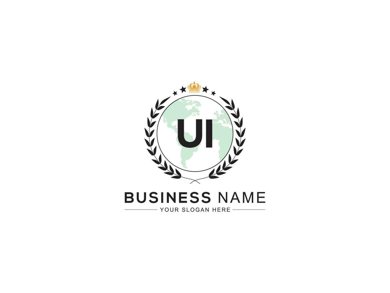 Initial Ui anniversary logo, Minimalist UI Luxury Royal Crown Logo Icon vector