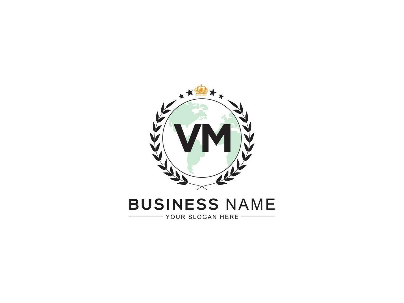 Initial Vm Crown Logo, Unique Royal VM Logo Letter Vector For Shop