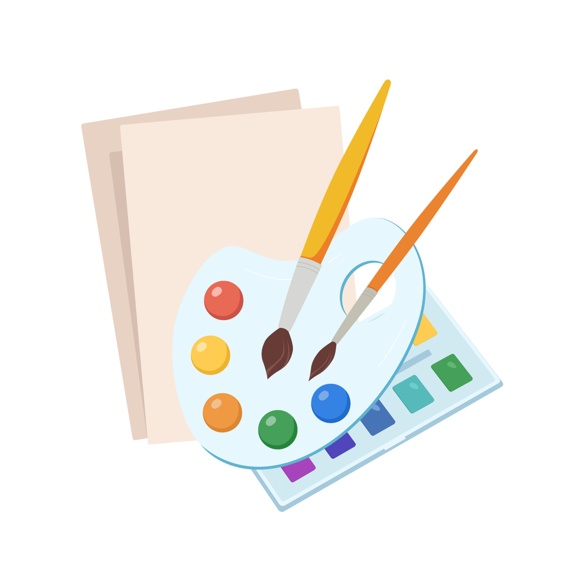 Paint brushes in cup cartoon style design element Vector Image