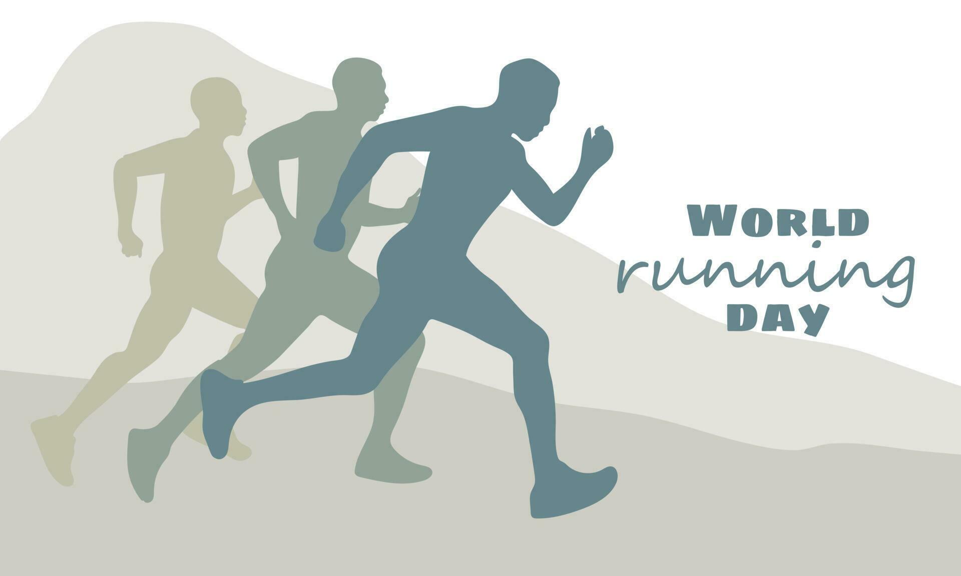World Running Day. Vector poster design. The concept of a healthy