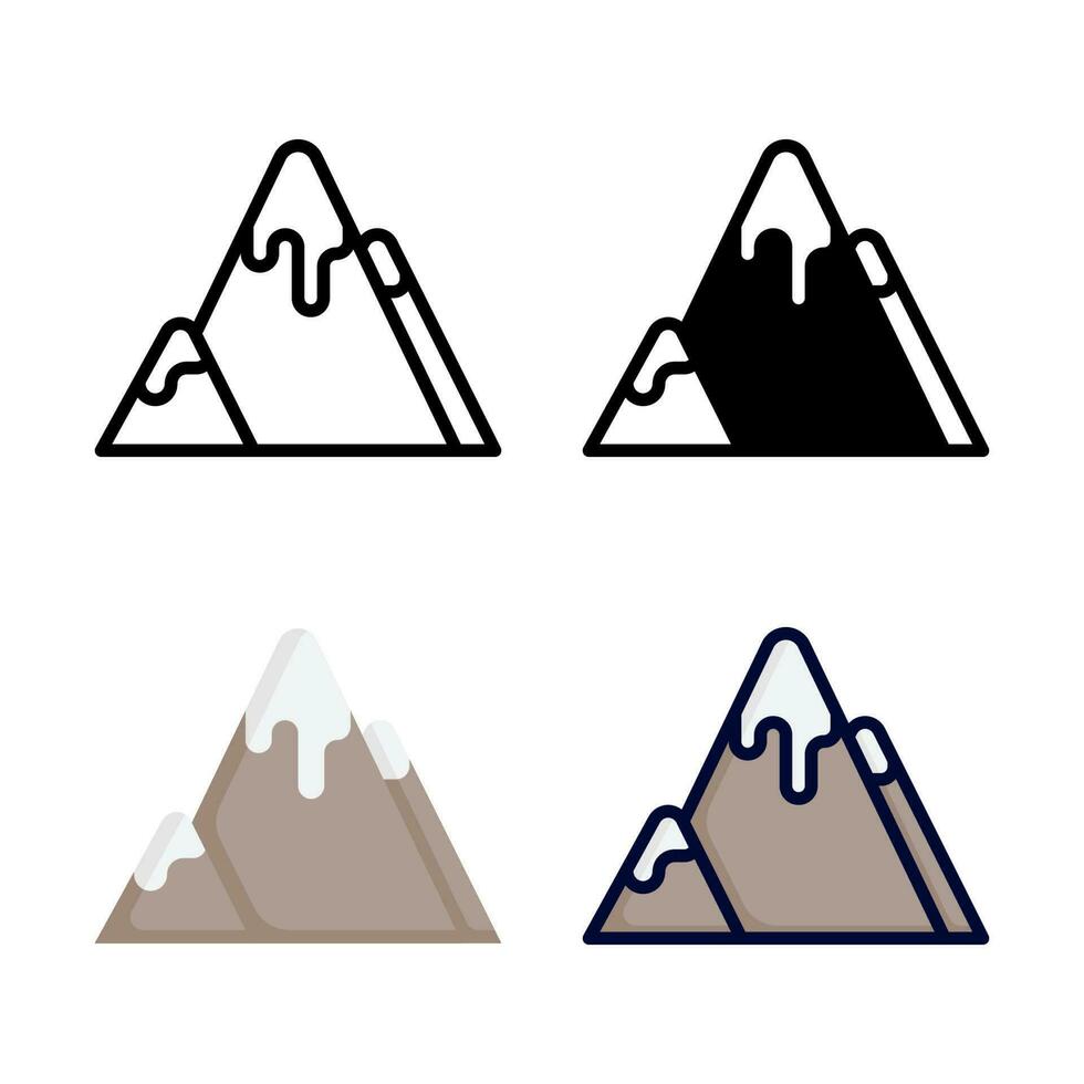 nieve montaña icono conjunto colección vector