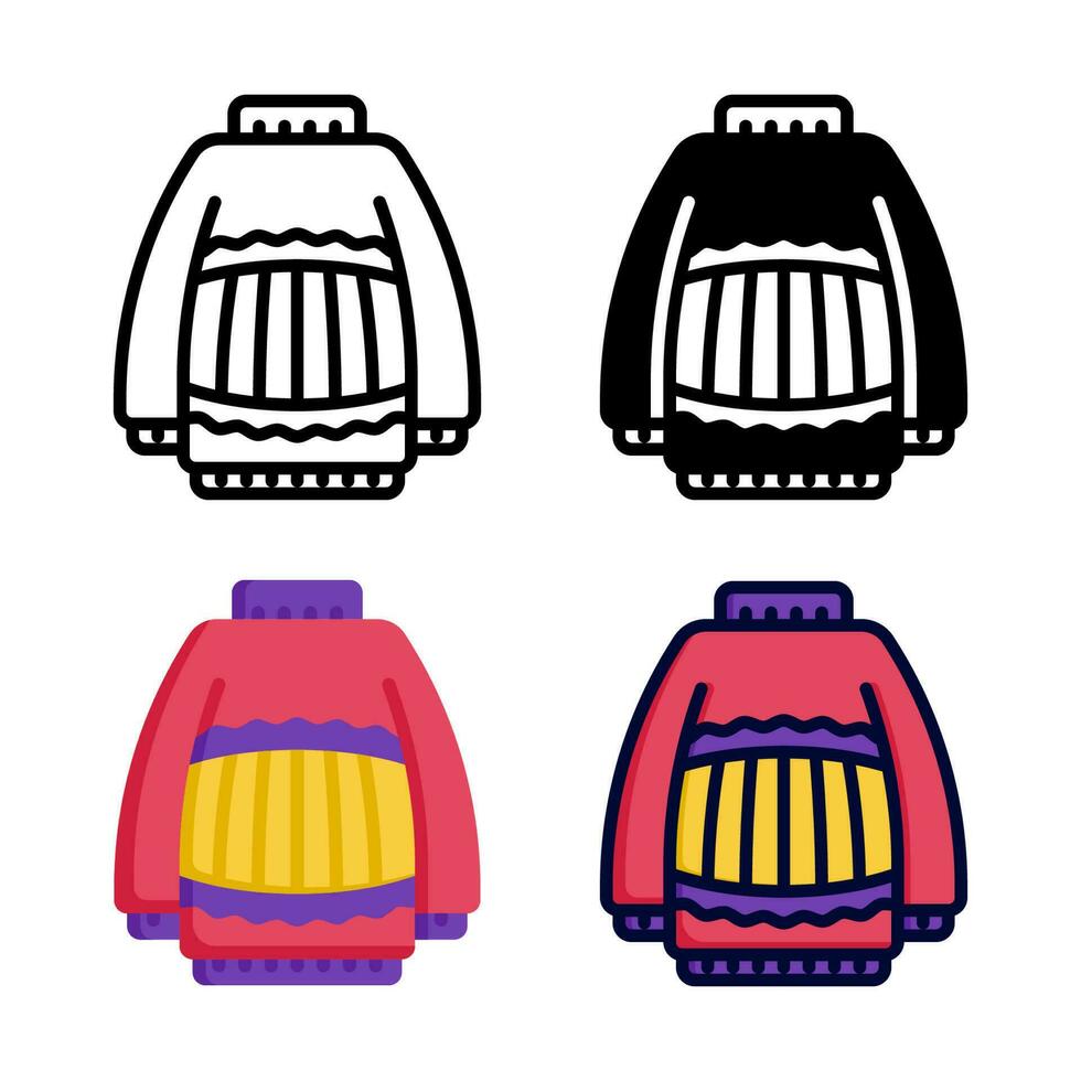 Sweater icon set collection vector