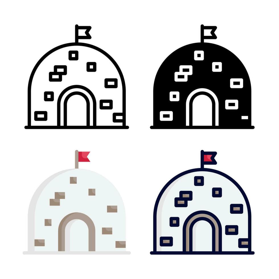 Igloo icon set collection vector