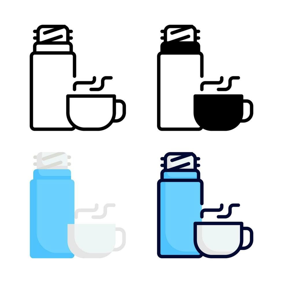 Hot water bottle icon set collection vector