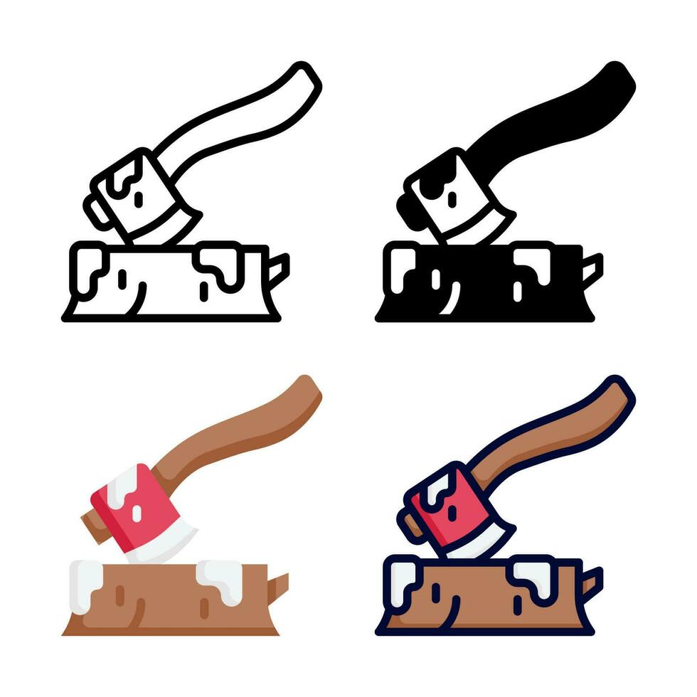 Axe snow icon set collection vector