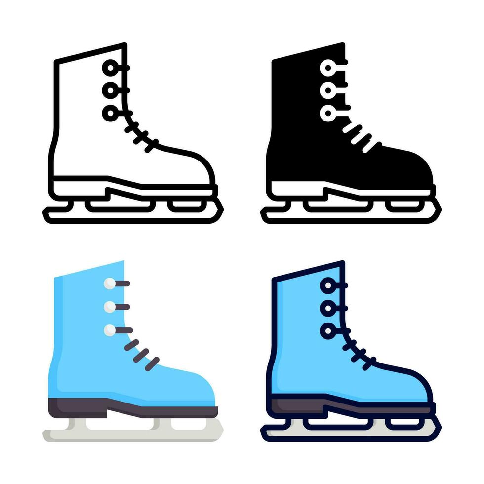 Ice skate icon set collection vector