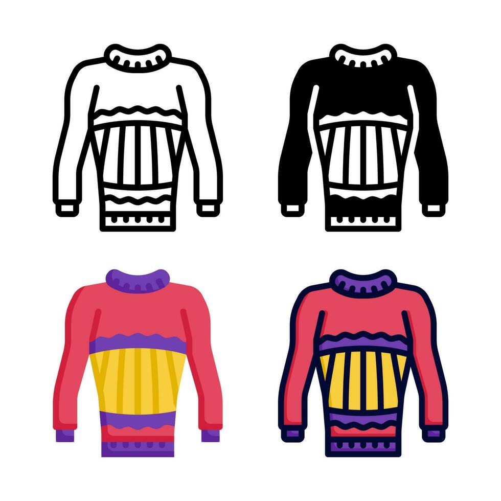 Jumper clothes icon set collection vector