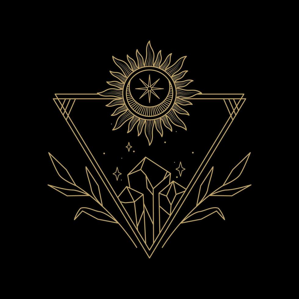 mysterious golden magical diamond vector design