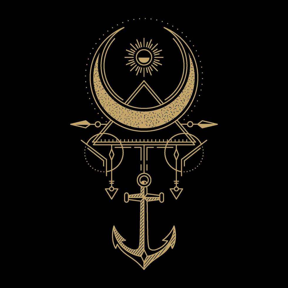 mysterious golden magical circle vector design