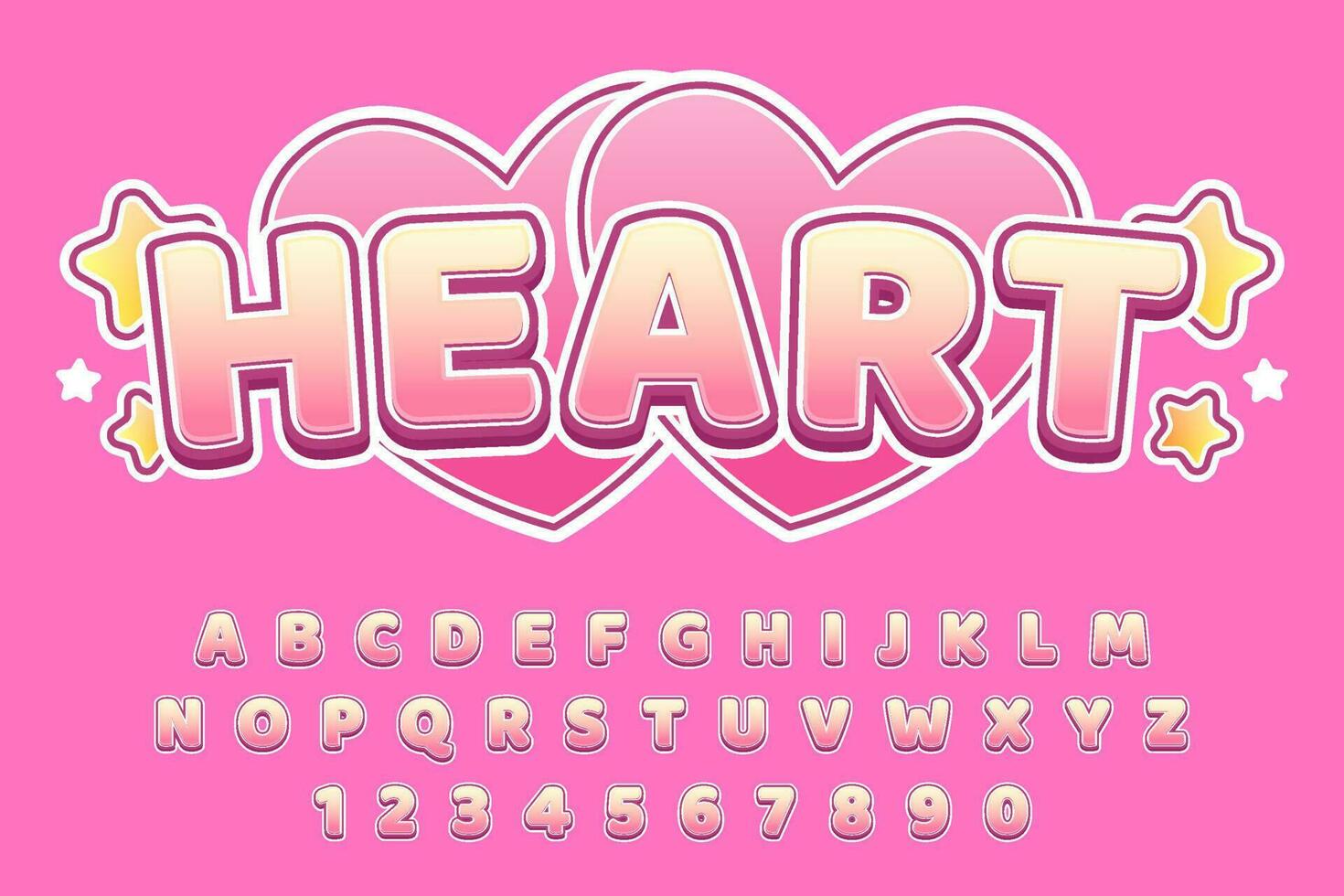 decorative editable heart text effect vector design