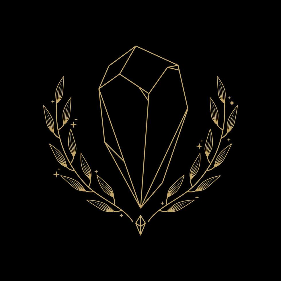 misterioso dorado mágico diamante vector diseño