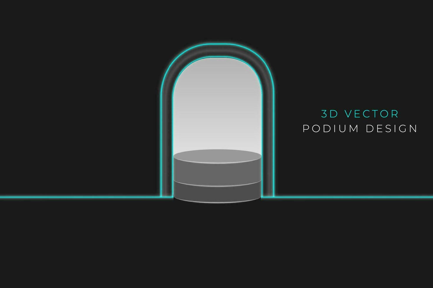 3d product podium stand and black background vector