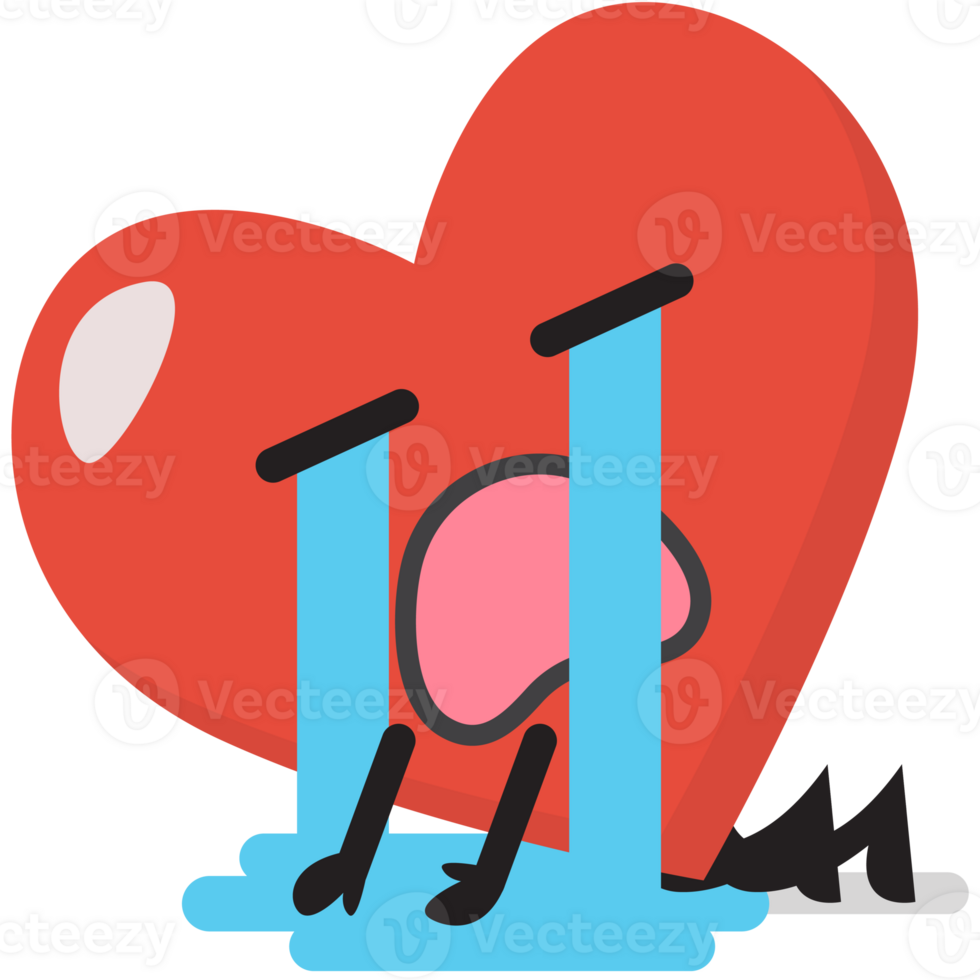 Sadness heart character emoji png