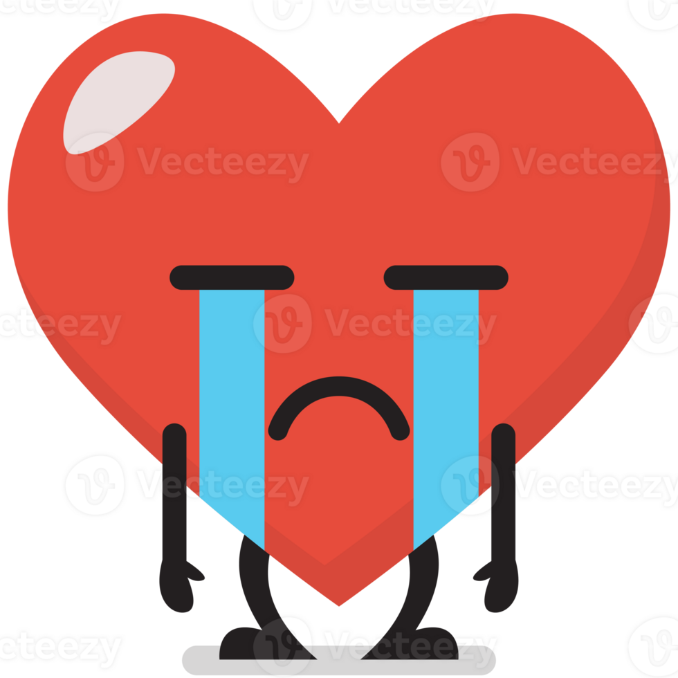 heart character emoji is crying png