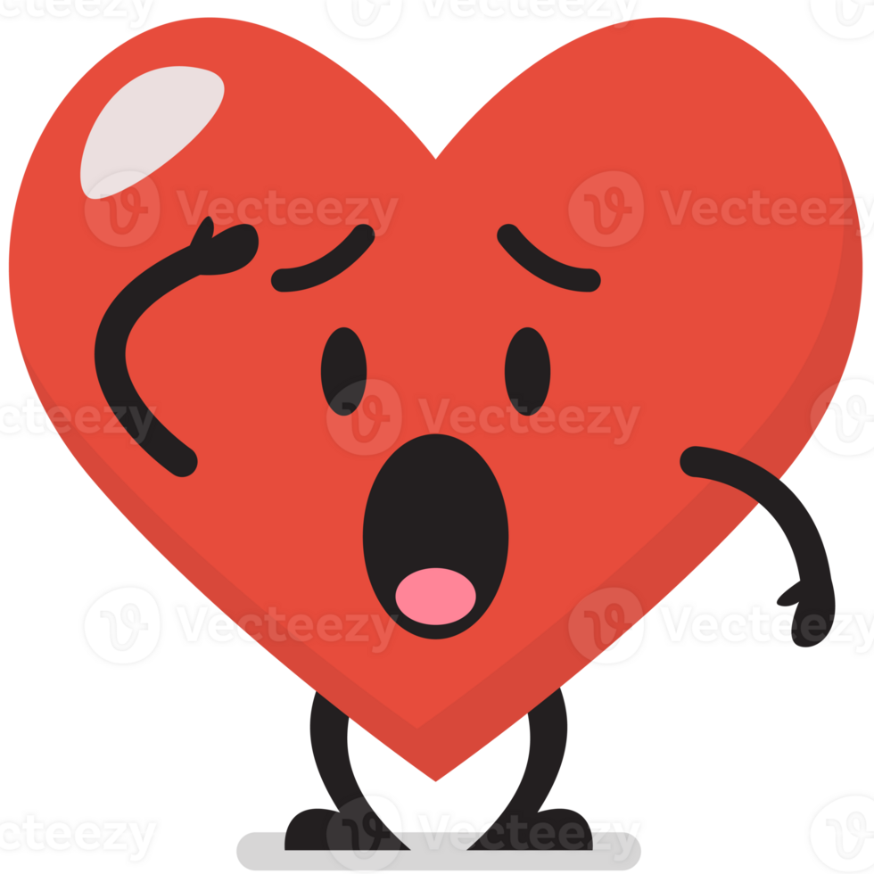 Confused heart character emoji png