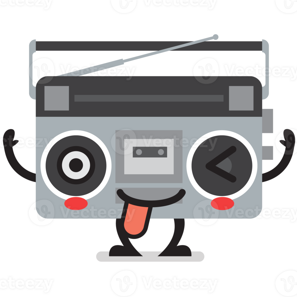 retro radio personaje emoji png