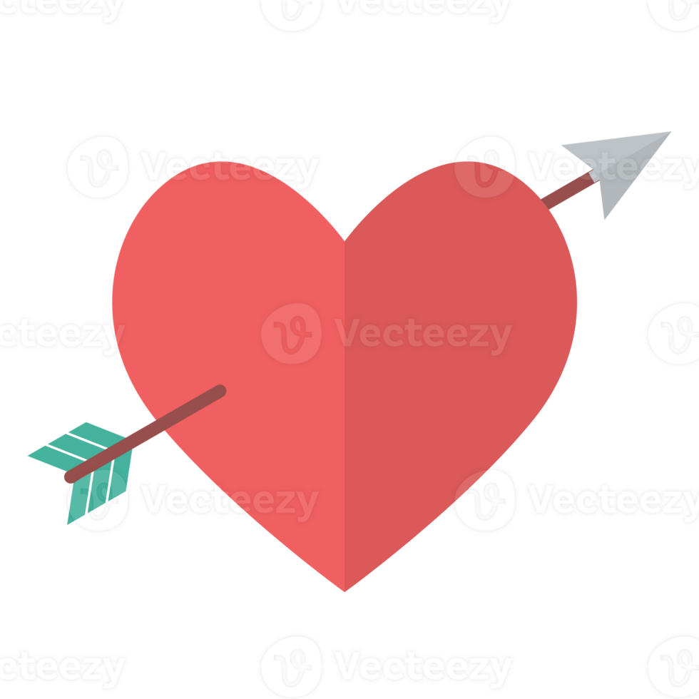 Heart with cupid arrow png