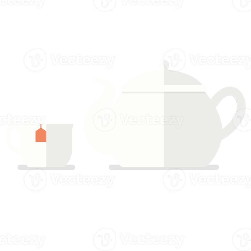 Tea ceramic teapot and cup png