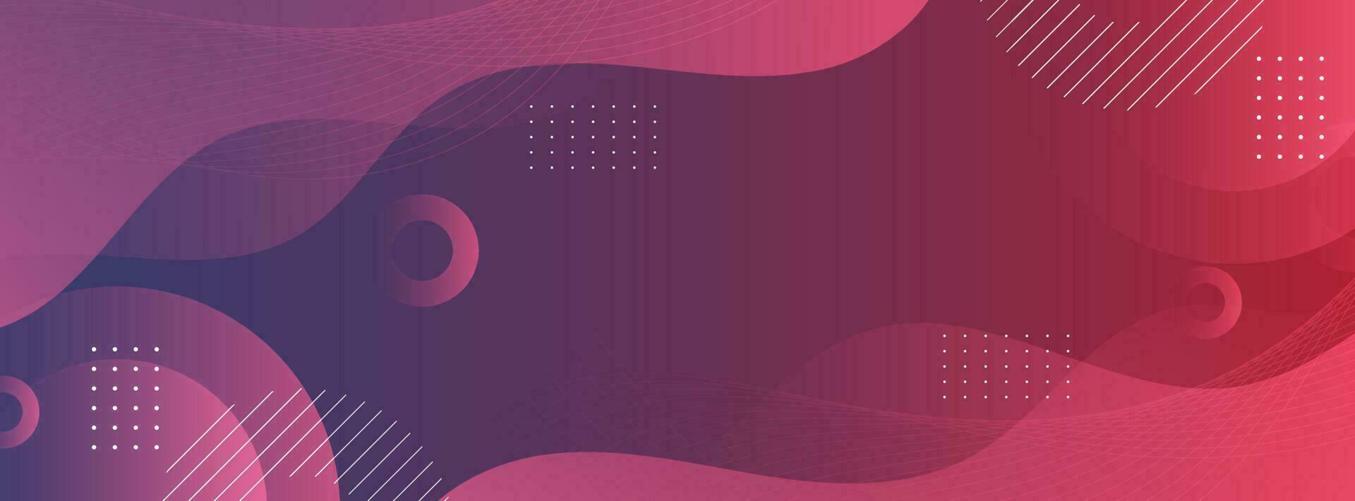 Modern banner background. colorful, red gradation, memphis style wave vector