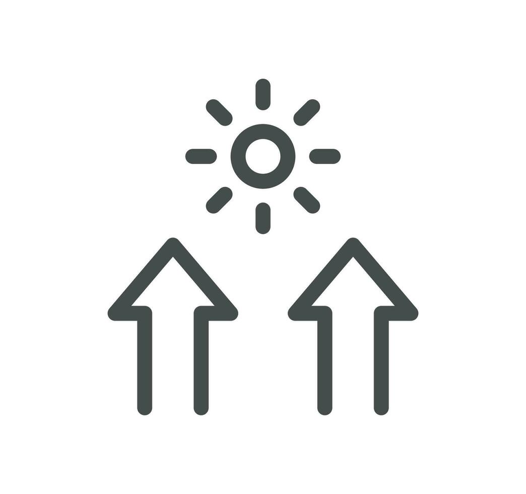 Sun protection related icon outline and linear vector. vector