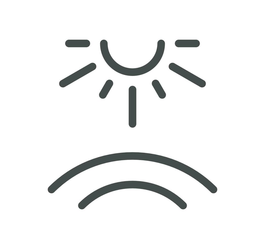 Sun protection related icon outline and linear vector. vector