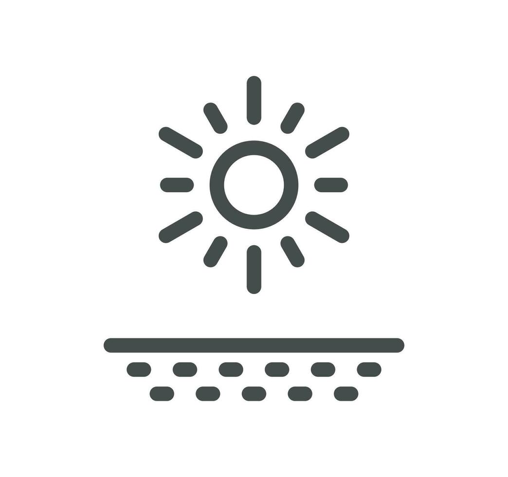 Sun protection related icon outline and linear vector. vector