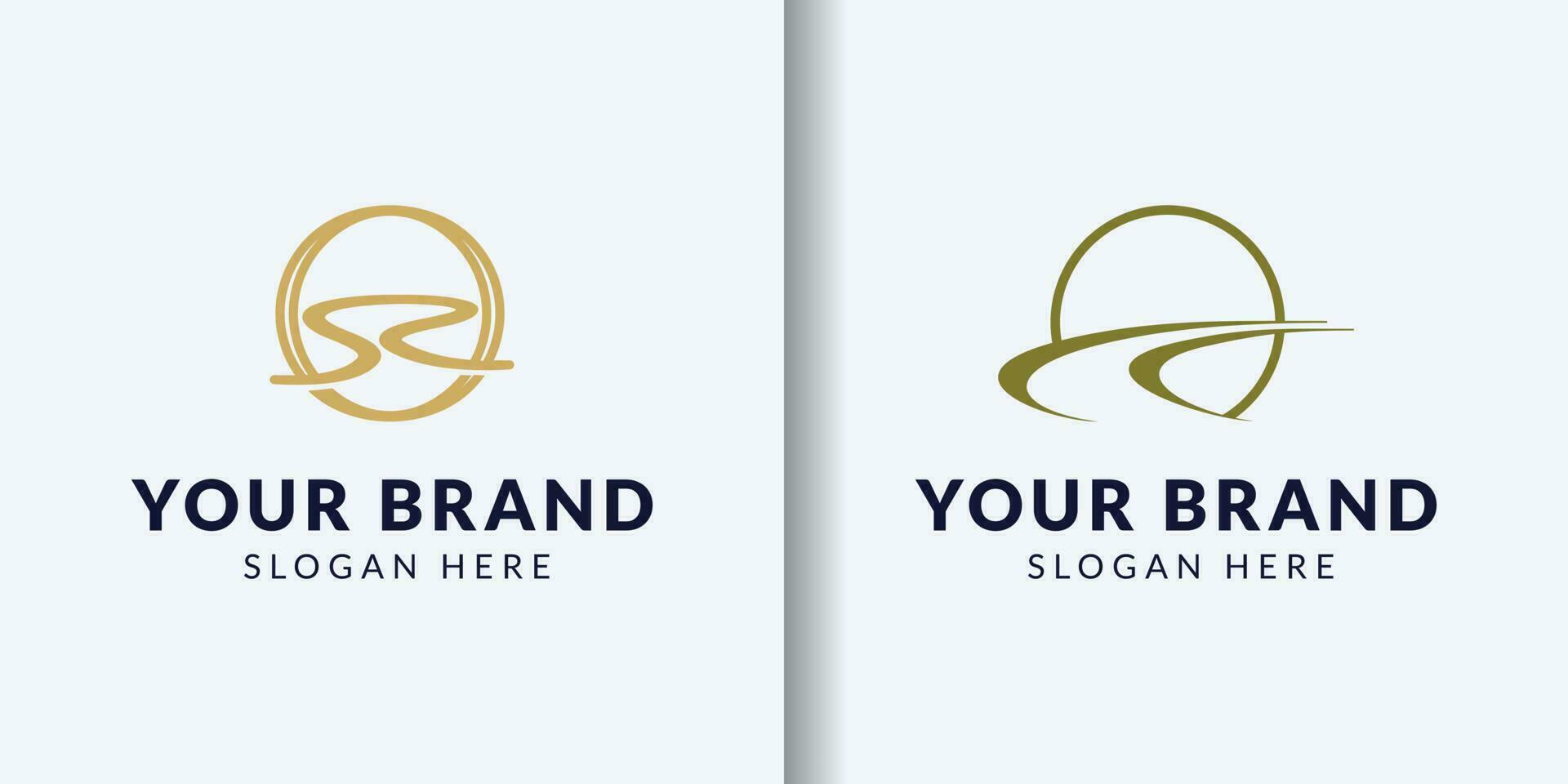 winding river road logo design collection part 2 vector