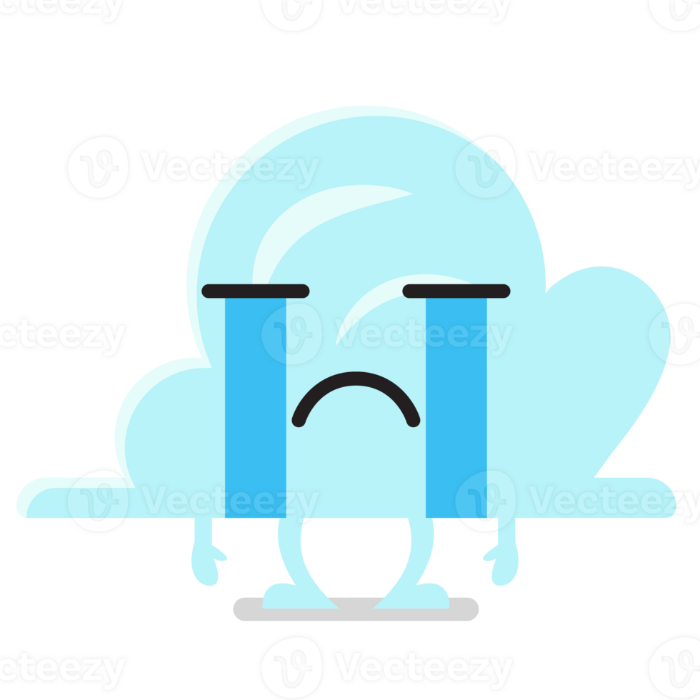cloud character emoji is crying png